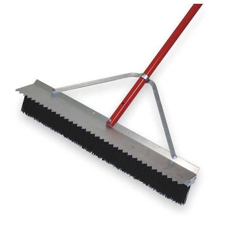 28 in Sweep Face Push Broom, Stiff, Synthetic, Black