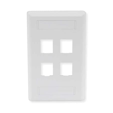 Hubbell 4-Socket IFP14OW Faceplate - 4 x Socket(s) - 1-gang - Office White