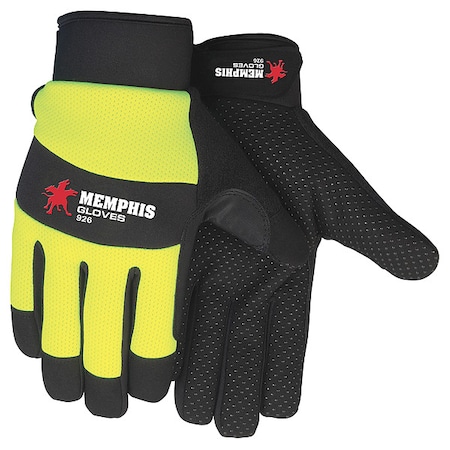 Hi-Vis Cold Protection Mechanics Gloves, Synthetic Leather Palm, 40g Thermosock Lining, M ( 8 )
