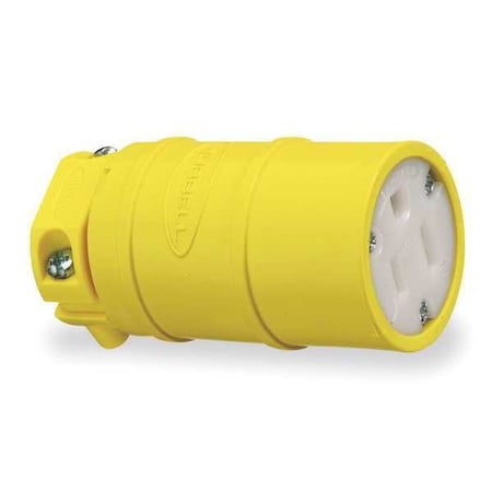 Straight Blade Connector, 5-15R, 15 A, 125V AC, 2 Pole, 3 Wire, Screw Terminals, Yellow