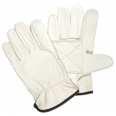 Leather Drivers Gloves, Cowhide ( Double Palm ), Shirred Slip-On, Wing Thumb, Gunn- Full Back Cut