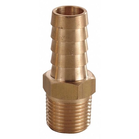 Hose Barb,5/8 In Barb,3/8 In MNPT,Brass