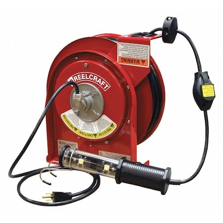 CordReelwithHandLamp,Rd,50ft,16AWG