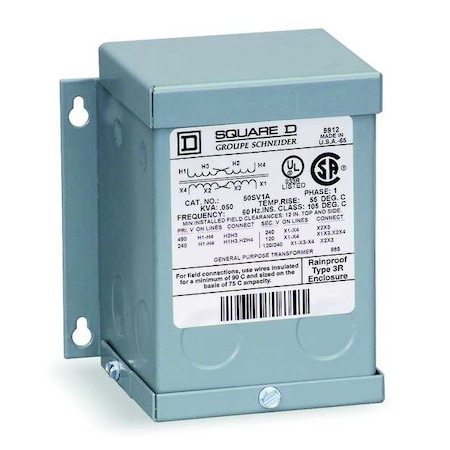 General Purpose Transformer, 750 VA, NEMA 3R, 120/240V AC, 240/480V AC