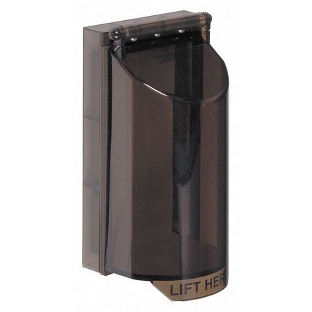 Stopper Cover, Polycarbonate, Surface Mount, 3 3/8 in W x 6 3/4 in H x 2 7/8 in D, Smoke
