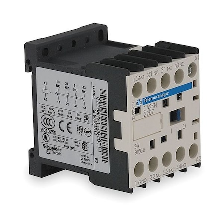 IEC Control Relay,3NO/1NC,24VDC,10A