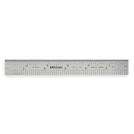 Steel Rule,Rigid,6 In,32/64/10/100ths