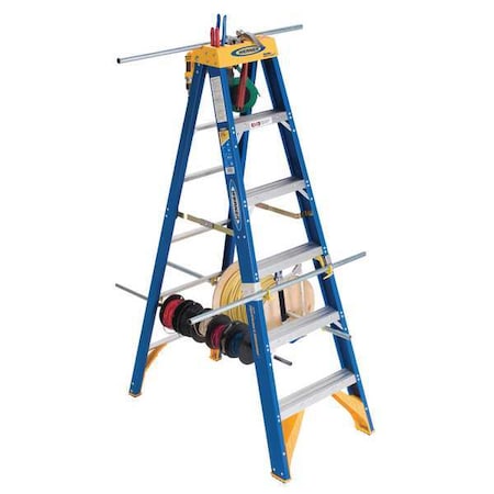 8 ft Fiberglass Stepladder, 375 lb Capacity