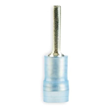 Pin Terminal, 14 AWG, 600 V, Nylon Insulated, Blue, Crimp Termination Only, 100 PK
