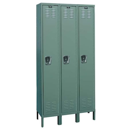 Wardrobe Locker, 36 in W, 12 in D, 78 in H, (1) Tier, (3) Wide, Dark Gray