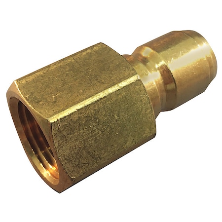 Hydraulic Quick Connect Hose Coupling, Brass Body, Push-to-Connect Lock, 3/8"-18 Thread Size