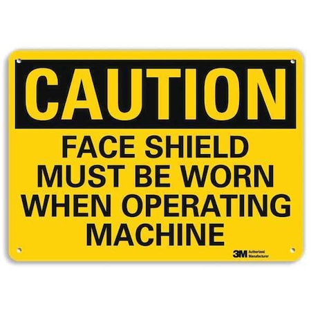 Safety Sign, 7 in Height, 10 in Width, Aluminum, Vertical Rectangle, English