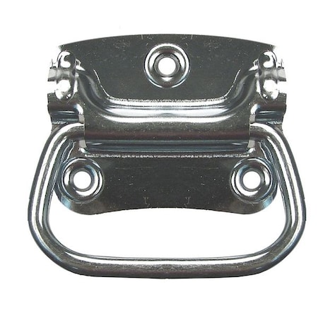 Folding Pull Handle, Steel, Zinc, Unthr. Through Holes
