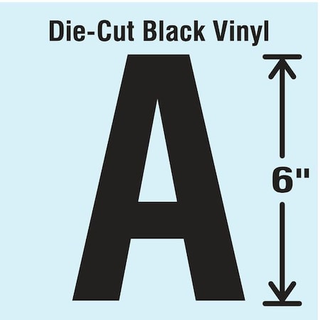 Letter Label, Vinyl, 6 in H, 3-1/2 in W