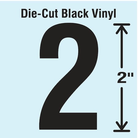 Die Cut Number Label, 2, 10 Cards,PK10