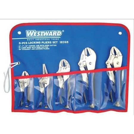 5 Piece Locking Pliers Set Ergonomic Handle