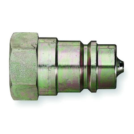 Hydraulic Quick Connect Hose Coupling, Steel Body, Push-to-Connect Lock, 1-1/16"-12 Thread Size