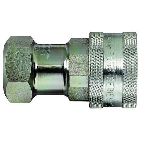 Hydraulic Quick Connect Hose Coupling, Steel Body, Push-to-Connect Lock, 7/16"-20 Thread Size