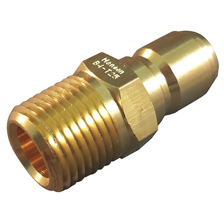 Hydraulic Quick Connect Hose Coupling, Brass Body, Push-to-Connect Lock, 3/4"-14 Thread Size