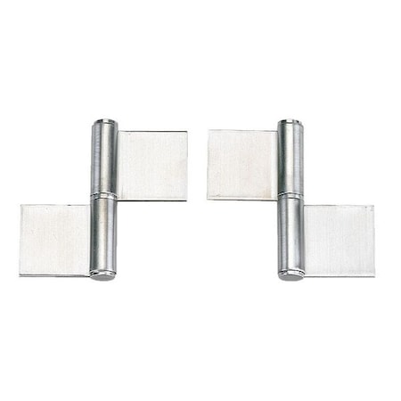 Lift-Off Hinge, 304 Stainless steel, Weld-On Mounting, 2 5/32 in Leaf W x 1 61/64 in Leaf H, Satin