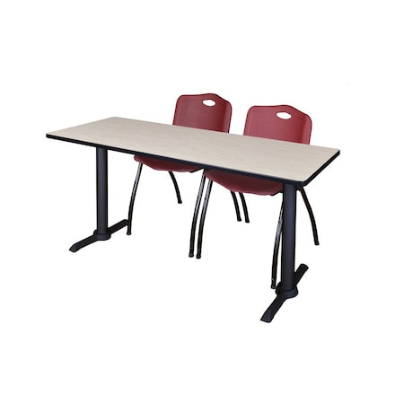 Rectangle Tables > Training Tables > Cain Training Table & Chair Sets, 66 W, 24 L, 29 H, Maple