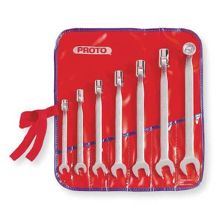 Combo Wrench Set,Antislip,3/8-3/4 in,7Pc