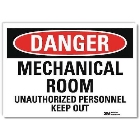 Danger Sign, 10 in H, 14 in W, Reflective Sheeting, Horizontal Rectangle, English, U3-1786-RD_14X10