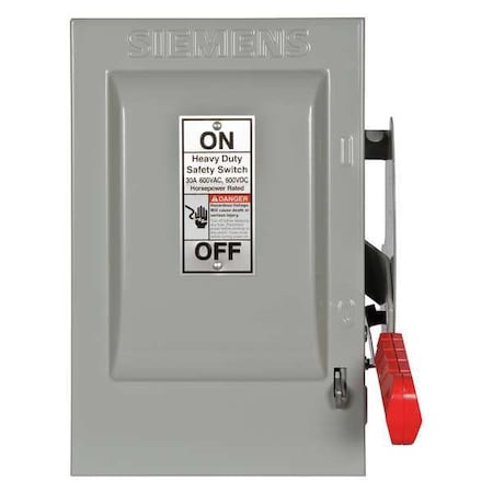 Nonfusible, Safety Switch, Heavy Duty, 600 V, 2PST
