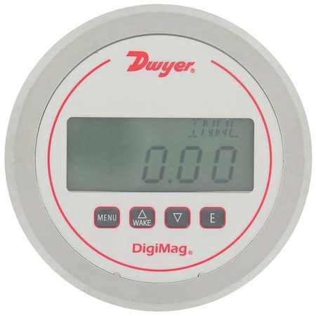 Digital Differential Pressure Gauge, 5 in Dial, 0.125 in Tubing, Center Back Location