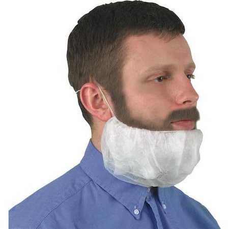Beard Cover, Polypropylene, White, XL, 1000 PK