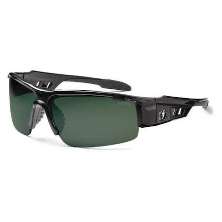 DAGR-PZ, Safety Glasses, Uncoated, G15 Lens, Black Frame, Half-Frame, Polarized