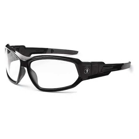 LOKI, Safety Glasses, Uncoated, Clear Lens, Black Frame, Full-Frame