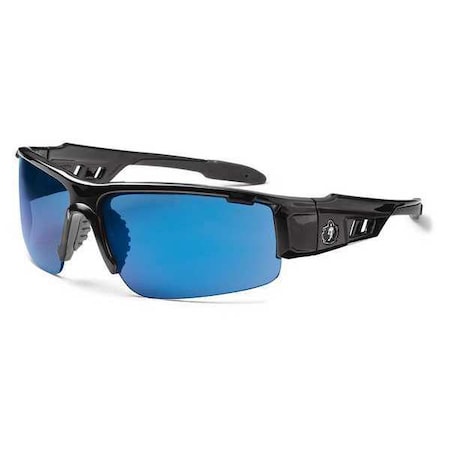 DAGR, Safety Glasses, Uncoated, Blue Mirror Lens, Black Frame, Half-Frame