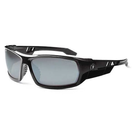 ODIN, Safety Glasses, Uncoated, Silver Mirror Lens, Black Frame, Full-Frame