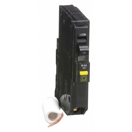 Miniature Circuit Breaker, QO Series, 15A, 1 Pole, 120V AC, 10kA at 120V AC, A Curve