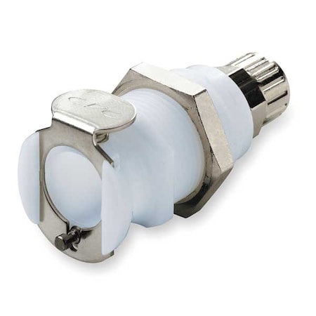 Panel Mount Coupler, Acetal, Shut-Off, PTF