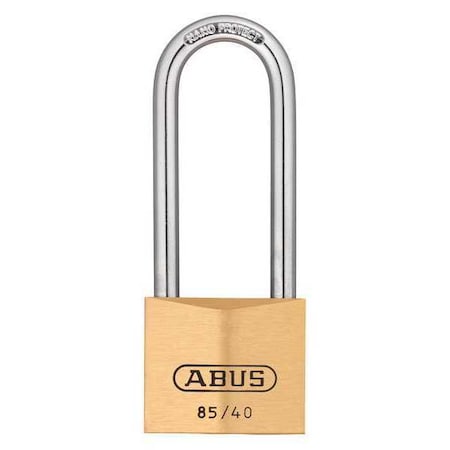Padlock, Master Keyed, Long Shackle, Rectangular Brass Body, Steel Shackle, 15/16 in W