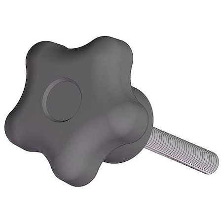 Star Knob with Screw, 5/16-18 Thread Size, 2.00"L, Steel