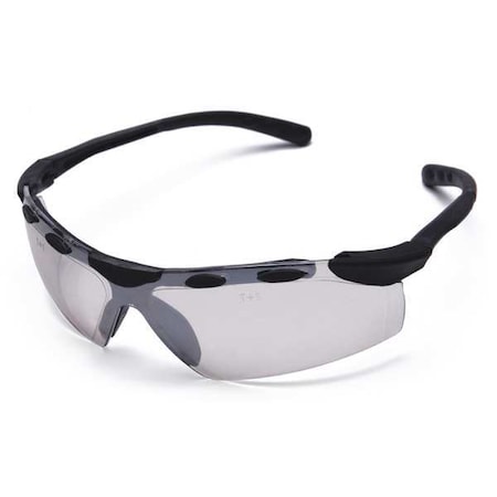 Enticer, Safety Glasses, Anti-Scratch, Light Gray Lens, Black Frame, Frameless