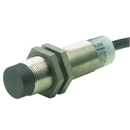 Cylindrical, Inductive Proximity Sensor, 18 mm Dia., Stainless Steel, 2 m, Bare Wire, 3 Wires, Unshielded