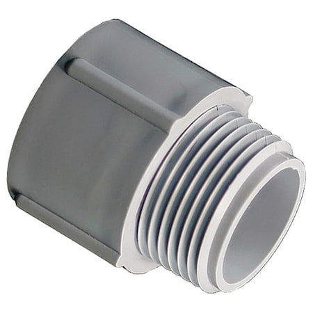 Conduit Fitting Adapter, 1/2 in, Threaded, PVC, Zinc Plated
