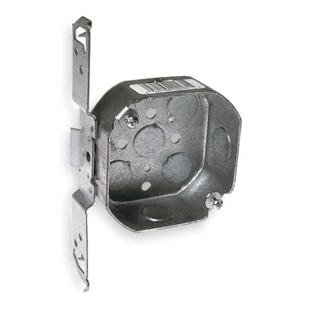 Electrical Box, 15.5 cu in, Octagon Box Type, 2 Gangs, Galvanized Steel, Octagon Shape