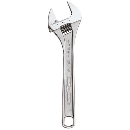 Adj. Wrench,8",1-3/16" Cap.,Chrome