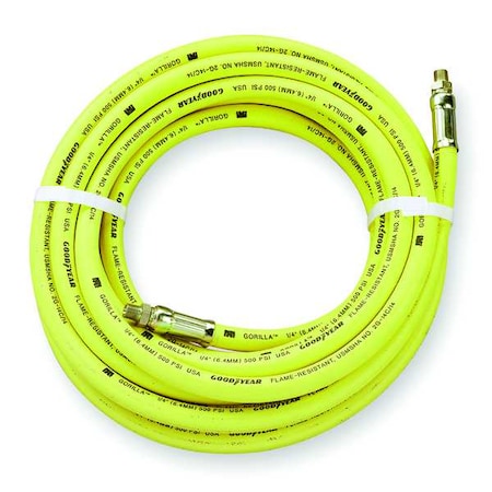 3/8" x 50 ft Rubber Coupled Multipurpose Air Hose 500 psi YL