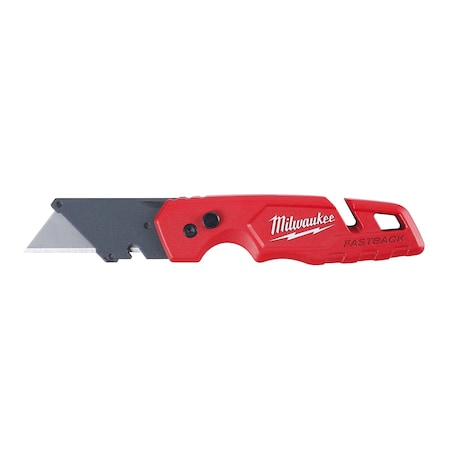 FASTBACK Folding Utility Knife, 6-7/8 in, Red