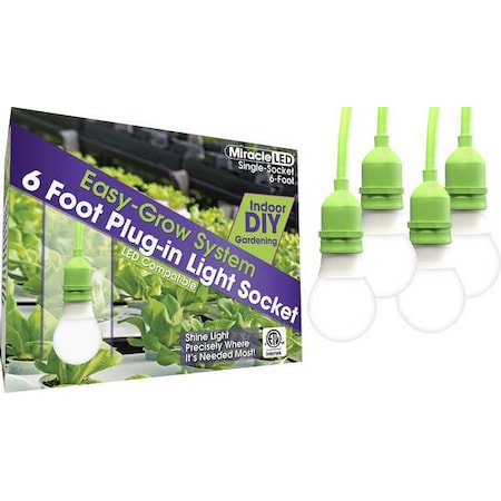 LED Ready Corded Ligh,Single Socket,PK4