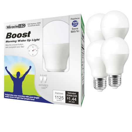 Nature's Vibe Boost Morning Wake Up Light Daylight LED Bulb,PK4