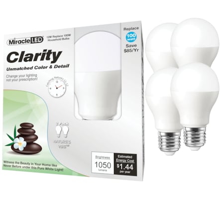 Nature's Vibe Clarity High Visibility Daylight LED Light Bulb,PK4