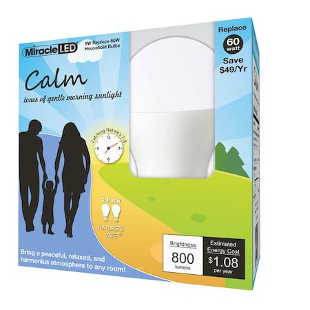 Nature's Vibe Calm Soothing Morning Daylight LED Light Bulb,PK2