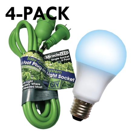 Single Socket Grow Light Cord System & LED Blue Grow Light 8 Pcs Kit,PK4